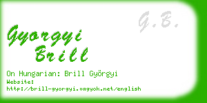 gyorgyi brill business card
