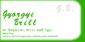 gyorgyi brill business card